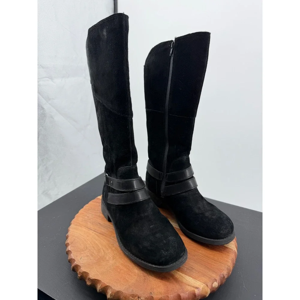 The North Face Bridgetown Tall Boots Womens 7.5 Black Suede Insulated Harness
